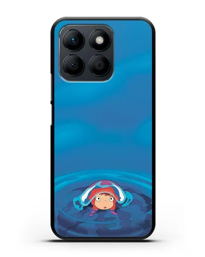 Чехол аниме Рыбка Поньо на утёсе - Осторожная Поньо силиконовый для Honor X8b