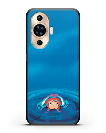 Чехол аниме Рыбка Поньо на утёсе - Осторожная Поньо силиконовый для Huawei Nova 11