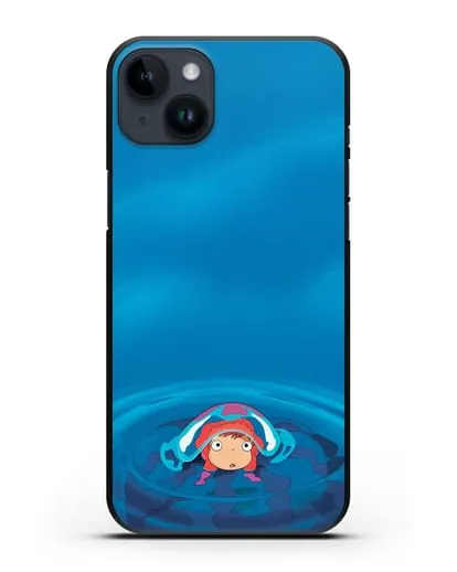 Чехол аниме Рыбка Поньо на утёсе - Осторожная Поньо силиконовый для iPhone 14 Plus