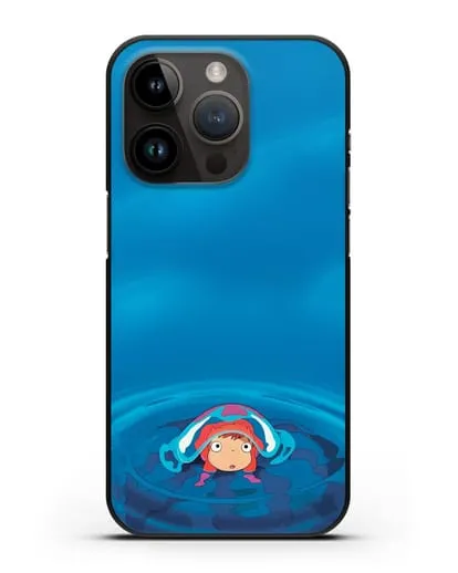 Чехол аниме Рыбка Поньо на утёсе - Осторожная Поньо силиконовый для iPhone 14 Pro