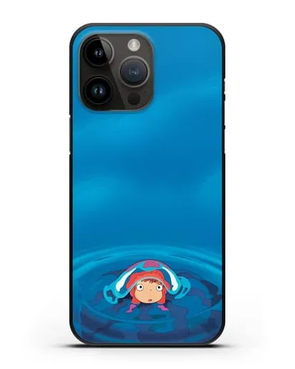 Чехол аниме Рыбка Поньо на утёсе - Осторожная Поньо силиконовый для iPhone 14 Pro Max