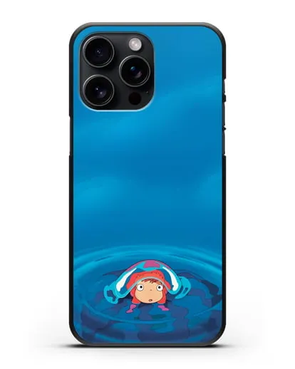 Чехол аниме Рыбка Поньо на утёсе - Осторожная Поньо силиконовый для iPhone 15 Pro Max