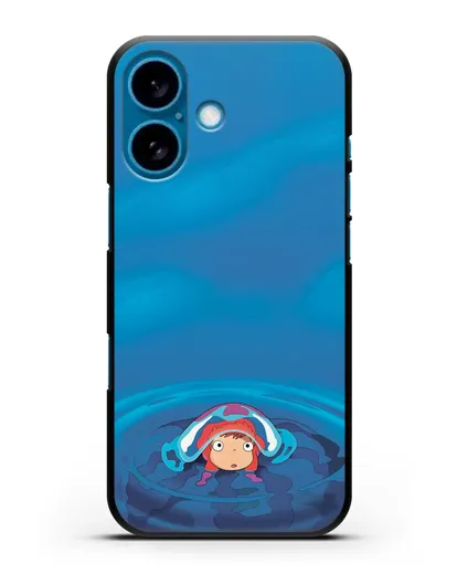 Чехол аниме Рыбка Поньо на утёсе - Осторожная Поньо силиконовый для iPhone 16