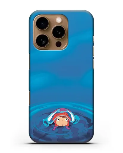 Чехол аниме Рыбка Поньо на утёсе - Осторожная Поньо силиконовый для iPhone 16 Pro