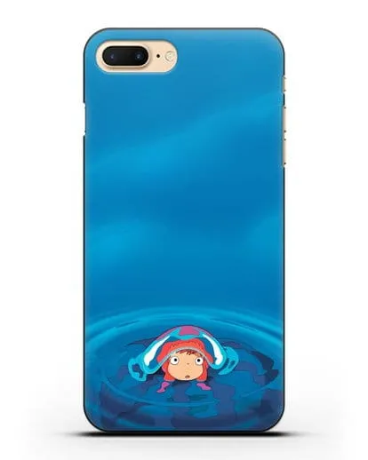 Чехол аниме Рыбка Поньо на утёсе - Осторожная Поньо силиконовый для iPhone 8 Plus