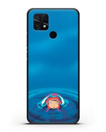 Чехол аниме Рыбка Поньо на утёсе - Осторожная Поньо силиконовый для Xiaomi Poco C40