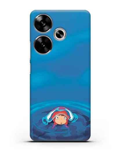Чехол аниме Рыбка Поньо на утёсе - Осторожная Поньо силиконовый для Xiaomi Poco F6