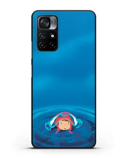 Чехол аниме Рыбка Поньо на утёсе - Осторожная Поньо силиконовый для Xiaomi Poco M4 Pro 5G