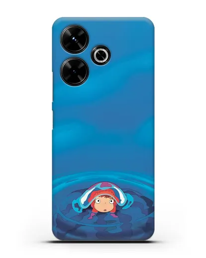 Чехол аниме Рыбка Поньо на утёсе - Осторожная Поньо силиконовый для Xiaomi Poco M6