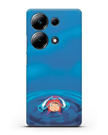 Чехол аниме Рыбка Поньо на утёсе - Осторожная Поньо силиконовый для Xiaomi Poco M6 Pro