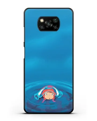 Чехол аниме Рыбка Поньо на утёсе - Осторожная Поньо силиконовый для Xiaomi Poco X3 Pro