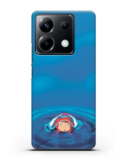 Чехол аниме Рыбка Поньо на утёсе - Осторожная Поньо силиконовый для Xiaomi Poco X6