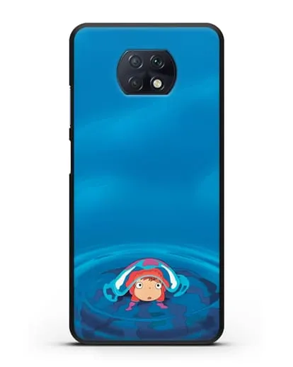 Чехол аниме Рыбка Поньо на утёсе - Осторожная Поньо силиконовый для Xiaomi Redmi Note 9T