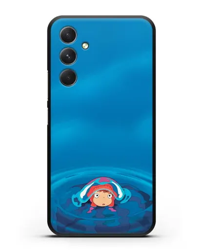 Чехол аниме Рыбка Поньо на утёсе - Осторожная Поньо силиконовый для Samsung Galaxy A54 [SM-A536]