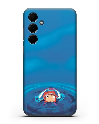 Чехол аниме Рыбка Поньо на утёсе - Осторожная Поньо силиконовый для Samsung Galaxy A55 [SM-A556]