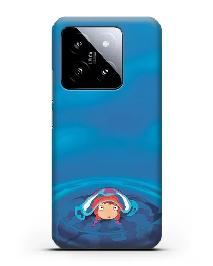 Чехол аниме Рыбка Поньо на утёсе - Осторожная Поньо силиконовый для Xiaomi 14