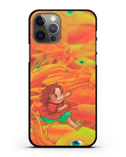 Чехол аниме Рыбка Поньо на утёсе - Поньо и золотые рыбки силиконовый для iPhone 12 Pro