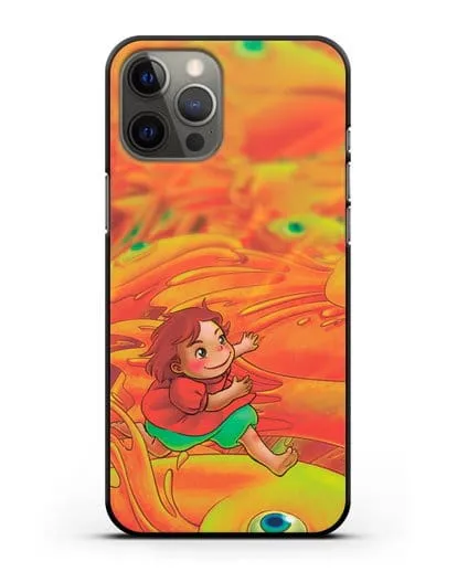 Чехол аниме Рыбка Поньо на утёсе - Поньо и золотые рыбки силиконовый для iPhone 12 Pro Max