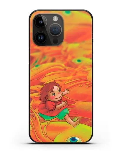 Чехол аниме Рыбка Поньо на утёсе - Поньо и золотые рыбки силиконовый для iPhone 14 Pro Max