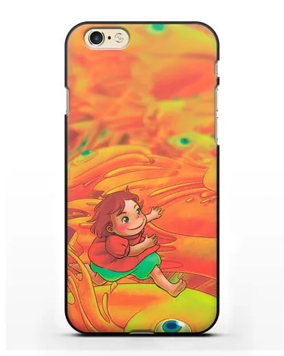 Чехол аниме Рыбка Поньо на утёсе - Поньо и золотые рыбки силиконовый для iPhone 6s