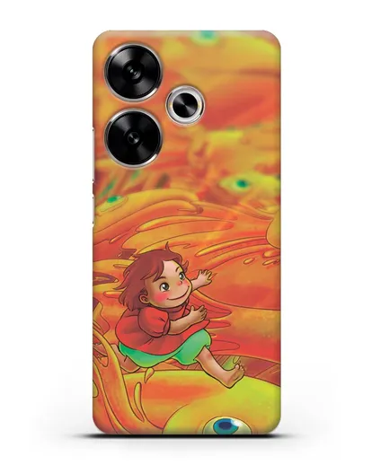 Чехол аниме Рыбка Поньо на утёсе - Поньо и золотые рыбки силиконовый для Xiaomi Poco F6