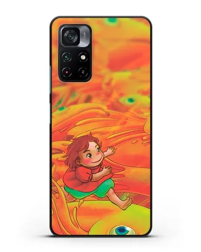Чехол аниме Рыбка Поньо на утёсе - Поньо и золотые рыбки силиконовый для Xiaomi Poco M4 Pro 5G