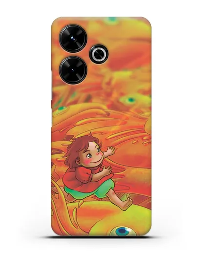 Чехол аниме Рыбка Поньо на утёсе - Поньо и золотые рыбки силиконовый для Xiaomi Poco M6