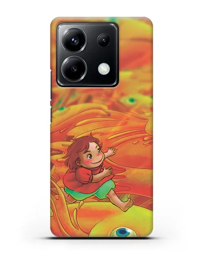 Чехол аниме Рыбка Поньо на утёсе - Поньо и золотые рыбки силиконовый для Xiaomi Poco X6