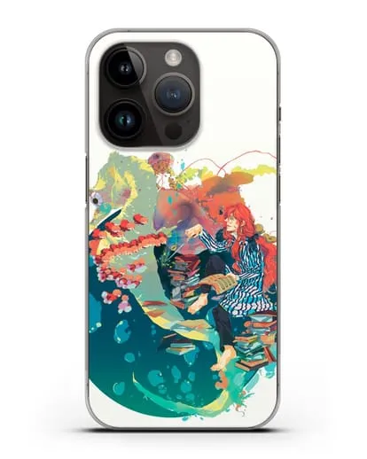 Чехол аниме Рыбка Поньо на утёсе - Колдун Фудзимото силиконовый для iPhone 14 Pro