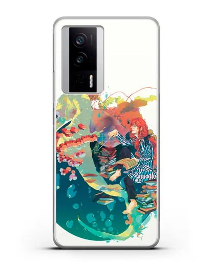 Чехол аниме Рыбка Поньо на утёсе - Колдун Фудзимото силиконовый для Xiaomi Poco F5 Pro