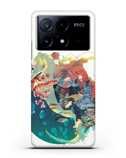 Чехол аниме Рыбка Поньо на утёсе - Колдун Фудзимото силиконовый для Xiaomi Poco X6 Pro