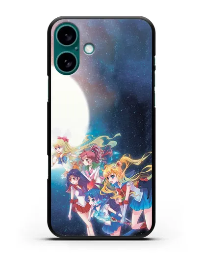 Чехол аниме Сейлор Мун - Команда Сейлор Мун силиконовый для iPhone 16 Plus