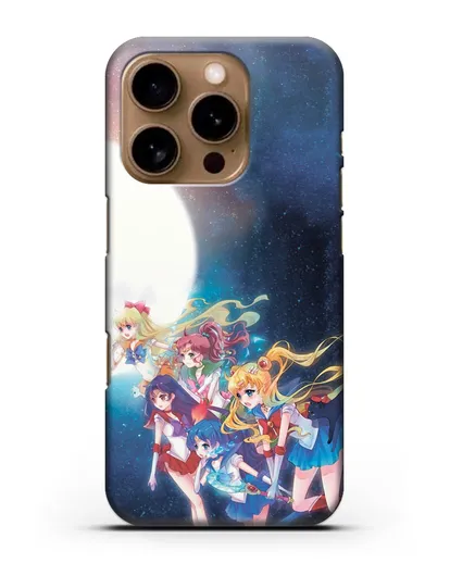 Чехол аниме Сейлор Мун - Команда Сейлор Мун силиконовый для iPhone 16 Pro