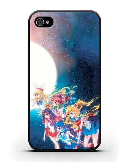 Чехол аниме Сейлор Мун - Команда Сейлор Мун силиконовый для iPhone 4/4s