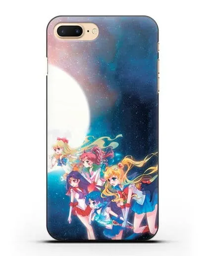 Чехол аниме Сейлор Мун - Команда Сейлор Мун силиконовый для iPhone 7 Plus
