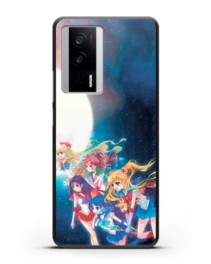 Чехол аниме Сейлор Мун - Команда Сейлор Мун силиконовый для Xiaomi Poco F5 Pro
