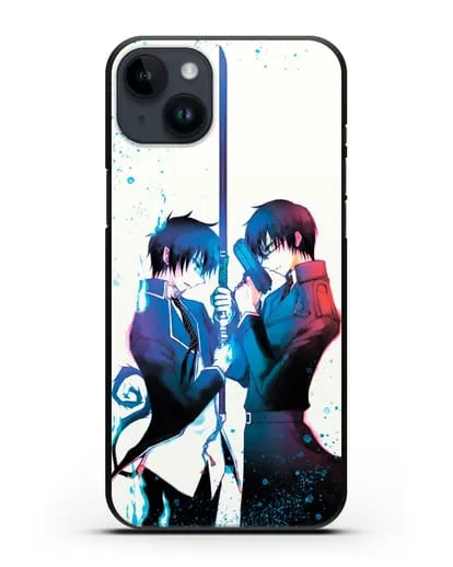Чехол аниме Синий экзорцист - Братья-экзорцисты силиконовый для iPhone 14 Plus