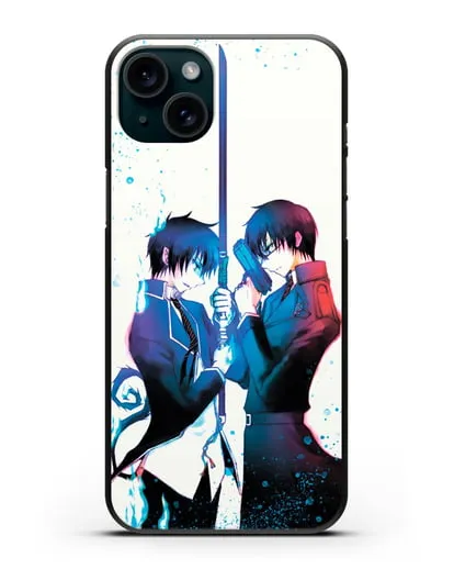 Чехол аниме Синий экзорцист - Братья-экзорцисты силиконовый для iPhone 15 Plus