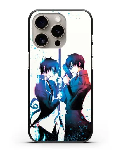 Чехол аниме Синий экзорцист - Братья-экзорцисты силиконовый для iPhone 15 Pro