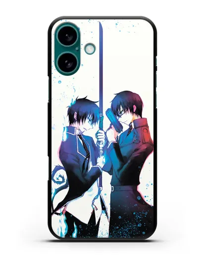 Чехол аниме Синий экзорцист - Братья-экзорцисты силиконовый для iPhone 16 Plus