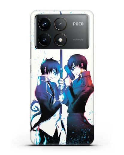 Чехол аниме Синий экзорцист - Братья-экзорцисты силиконовый для Xiaomi Poco F6 Pro