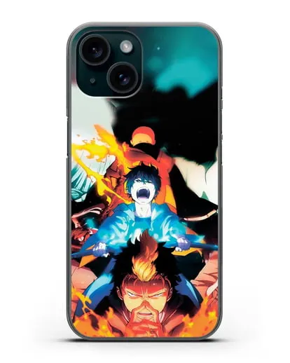 Чехол аниме Синий экзорцист - Рин экзорцист силиконовый для iPhone 15