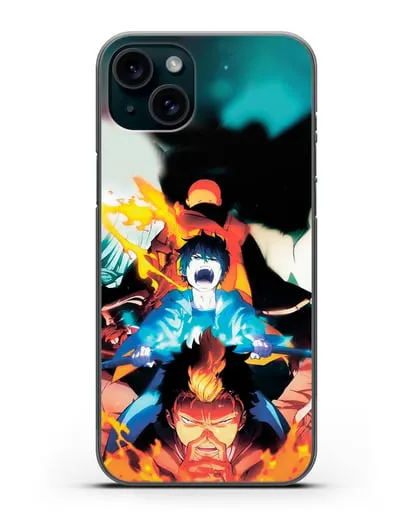 Чехол аниме Синий экзорцист - Рин экзорцист силиконовый для iPhone 15 Plus