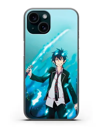 Чехол аниме Синий экзорцист - Рин силиконовый для iPhone 15