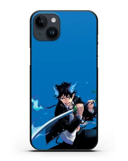 Чехол аниме Синий экзорцист - Рин демон силиконовый для iPhone 14 Plus