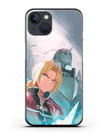 Чехол аниме Ходячий замок - Эдвард и Альфонс силиконовый для iPhone 13 Mini