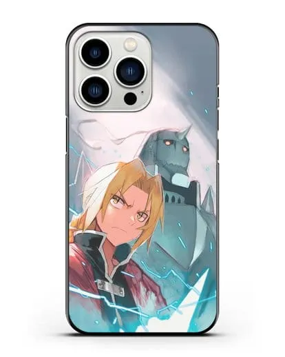 Чехол аниме Ходячий замок - Эдвард и Альфонс силиконовый для iPhone 13 Pro