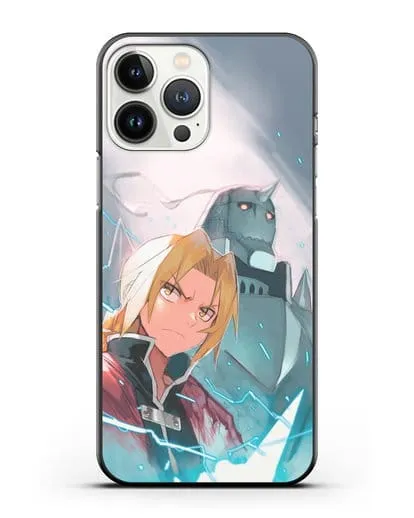 Чехол аниме Ходячий замок - Эдвард и Альфонс силиконовый для iPhone 13 Pro Max