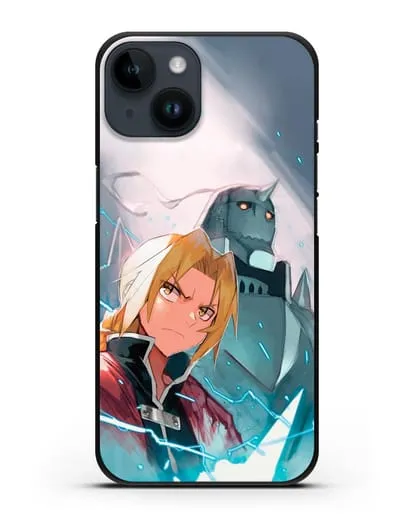 Чехол аниме Ходячий замок - Эдвард и Альфонс силиконовый для iPhone 14