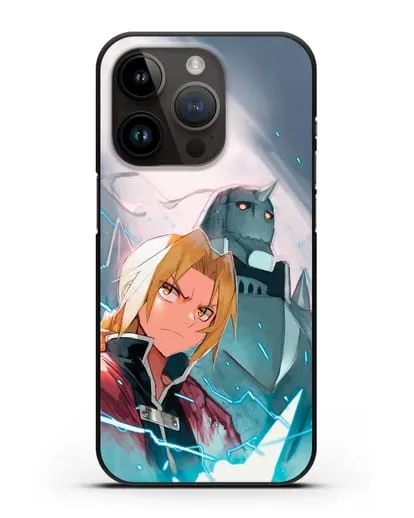 Чехол аниме Ходячий замок - Эдвард и Альфонс силиконовый для iPhone 14 Pro